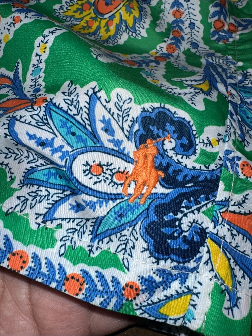 Polo‎ Ralph Lauren Swim Trunk Shorts Green Blue Orange Swimwear Men's 2XLT